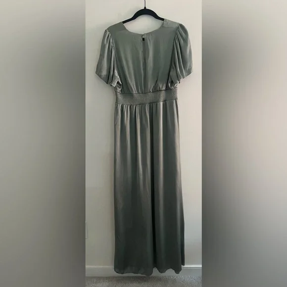 Baltic Born Prague Satin Maxi Dress Eucalyptus Size Large - Picture 6 of 10